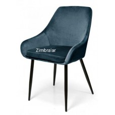 Conjunto de 2 Cadeiras de Braços Vichy Veludo Azul